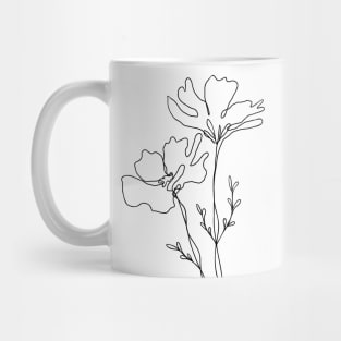 Wildflower Botanical Line Art | Elegant Floral Leaf Design Mug